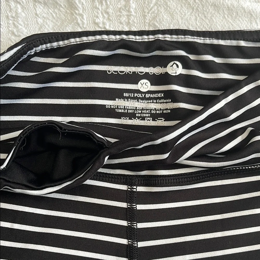 Scorpio Sol Black and White Striped Kids Leggings